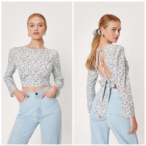 NASTY GAL | FLORAL LONG SLEEVE SCRUNCHY SET